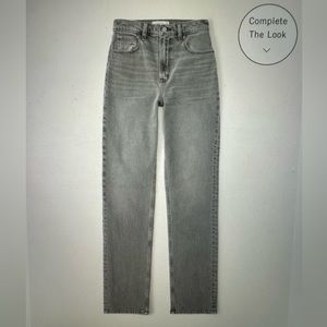 Abercrombie & Fitch Ultra High Rise 90s Straight Jean - Grey, 26/2 SHORT